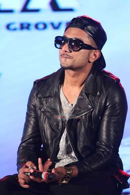 Yo Yo Honey Singh, Urvashi Rautela and Bhushan Kumar at the music album launch of 'DESI KALAKAAR'