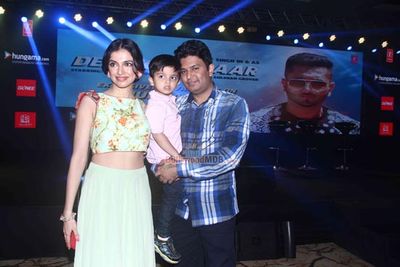 Yo Yo Honey Singh, Urvashi Rautela and Bhushan Kumar at the music album launch of 'DESI KALAKAAR'