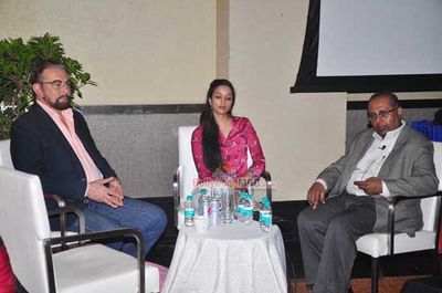 Abhay Deol, Ira Trivedi and Kabir Bedi at the launch of Channel V's teen crime show Gumrah S4