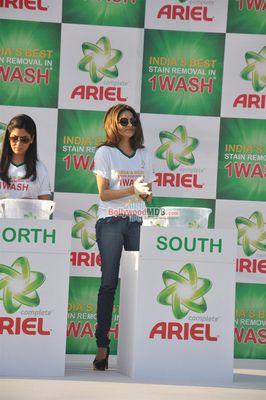 Bolly Celebs at the event organised by Ariel in attempt for a Guinness World Record on the Power of One Wash Technology