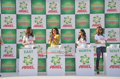 Bolly Celebs at the event organised by Ariel in attempt for a Guinness World Record on the Power of One Wash Technology
