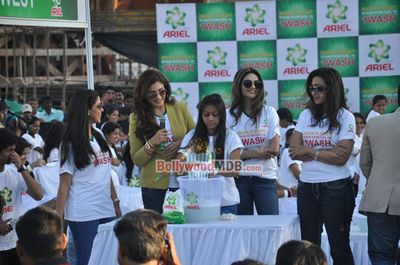 Bolly Celebs at the event organised by Ariel in attempt for a Guinness World Record on the Power of One Wash Technology