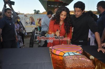 Vidya Balan and Farhan Akhtar promote 'Shaadi Ke Side Effects' with hot air balloon