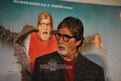 Amitabh Bachahan, Parth Bhalerao and actress Usha Jadhav at film 'Bhootnath Returns' trailer launch