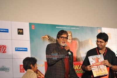 Amitabh Bachahan, Parth Bhalerao and actress Usha Jadhav at film 'Bhootnath Returns' trailer launch