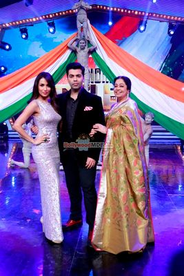 Malaika Arora Khan, Karan Johar, Kiron Kher at the launch of 'India's Got Talent new season'