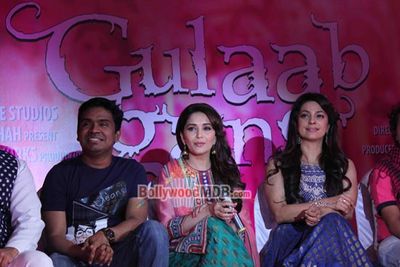Madhuri Dixit & Juhi Chawla at film 'GULAAB GANG' trailer success celebrations event