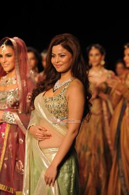 Stars walk the ramp for the Gitanjali Gems Ltd show at the India International Jewellery Week 2014