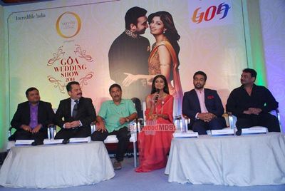 Shilpa Shetty & Designer Wendell Rodricks at Goa Wedding Show 2014 announcement press meet