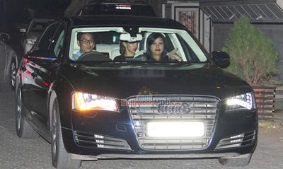 Deepika Padukone snapped travelling in her Audi A8 car