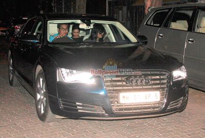 Deepika Padukone snapped travelling in her Audi A8 car