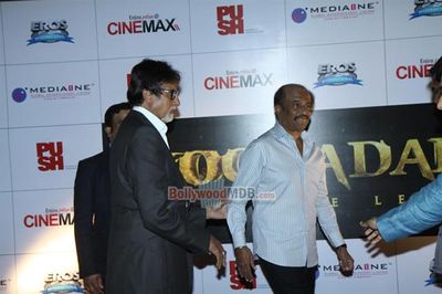 Amitabh Bachchan with his family at film 'KOCHADAIIYAAN' first look launch