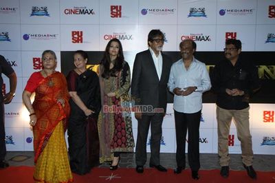 Amitabh Bachchan with his family at film 'KOCHADAIIYAAN' first look launch