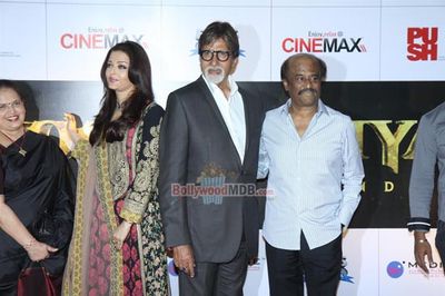Amitabh Bachchan with his family at film 'KOCHADAIIYAAN' first look launch