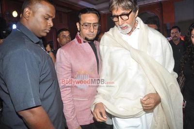 Amitabh Bachchan with Gulshan Grover at the unveiling of first look of 'Leader'