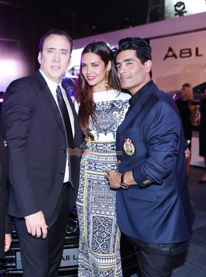 Esha Gupta, Neelam, Mandira Bedi with Hollywood actor Nicolas Cage at Audi A8 L car launch
