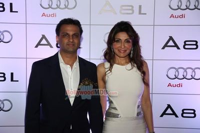 Esha Gupta, Neelam, Mandira Bedi with Hollywood actor Nicolas Cage at Audi A8 L car launch