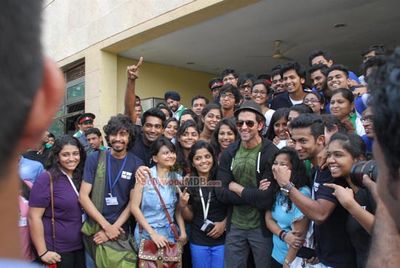 Hrithik Roshan and Subhash Ghai participates in Clean India Campaign at Whistling Woods International