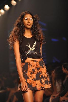 Monica Dogra walks the ramp for Stylista at the Myntra Fashion Weekend 2014