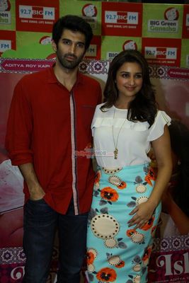 Aditya Roy Kapur and Parineeti Chopra at BIG FM Studios