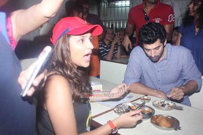 Aditya Roy Kapur and Parineeti Chopra during the Flag off the Daawat-E-Ishq food yatra