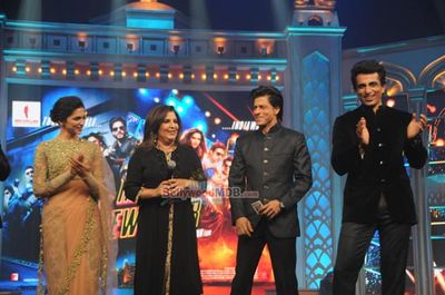 Bollywood stars at the music launch of 'Happy New Year'
