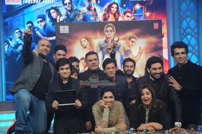 Bollywood stars at the music launch of 'Happy New Year'