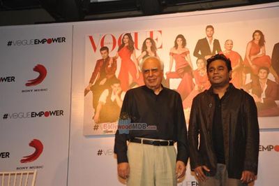 A.R. Rahman and Kapil Sibal at the launch of their album 'Raunaq'