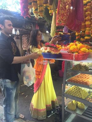 Mahakshay aka Mimoh and Evelyn Sharma snapped at Siddhivinayak Temple