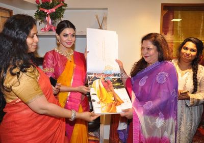 Sara Loren at the launch Vedaa contemporary weaves store in Juhu, Mumbai