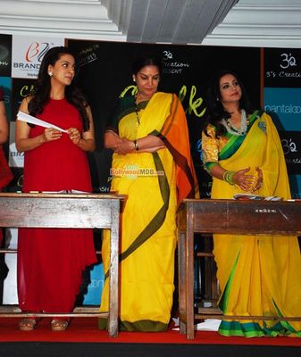 Juhi Chawla, Ritu Shivpuri, Navneet Kaur Dhillon, Divya Dutta and Shabana Azmi at the mahurat of film 'Chalk and Duster'