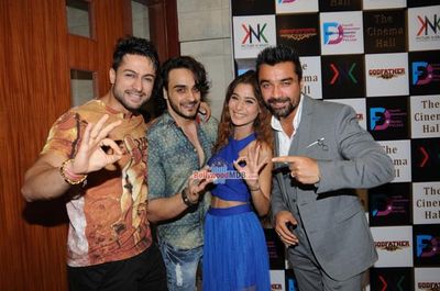 Ajaz Khan and Sara Khan at the launch of film 'The Cinema Hall'