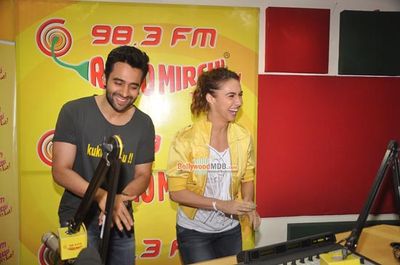Jackky Bhagnani and Lauren Gottlieb promote film 'Welcome 2 Karachi' at Radio Mirchi FM Studios