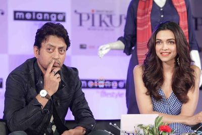 Deepika Padukone, Irrfan Khan, Shoojit Sircar at the showcase of Melange by Lifestyle's 'Piku' inspired ethnic collection