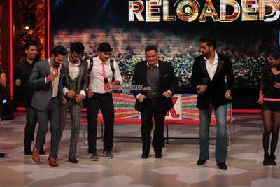 Abhishek Bachchan and Rishi Kapoor at the promotion of film 'All Is Well'