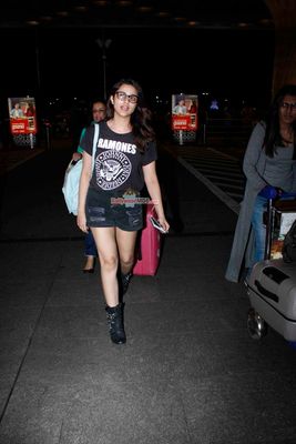 Parineeti Chopra snapped leaving for New York at Mumbai International Airport