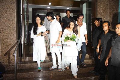 Bollywood Celebs at prayer meet of Shraddha Kapoor's maternal grand father
