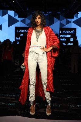 Arjun Rampal showcases a creation by designer Bugatti during Lakme Fashion Week Winter/Festive 2015