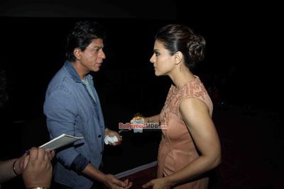Shah Rukh Khan, Kajol and Rohit Shetty during the Sneak Preview of film 'Dilwale'