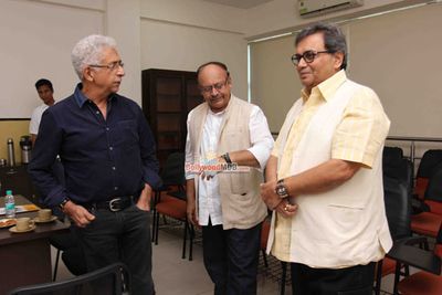 Naseeruddin Shah and Subhash Ghai at the launch of Spice institute's new facility
