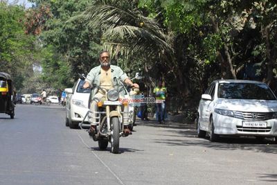 Nana Patekar and son Malhar Patekar riding motorcycle for the promotions of 'Ab Tak Chhappan 2'