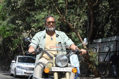 Nana Patekar and son Malhar Patekar riding motorcycle for the promotions of 'Ab Tak Chhappan 2'