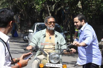Nana Patekar and son Malhar Patekar riding motorcycle for the promotions of 'Ab Tak Chhappan 2'