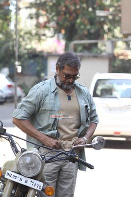 Nana Patekar and son Malhar Patekar riding motorcycle for the promotions of 'Ab Tak Chhappan 2'