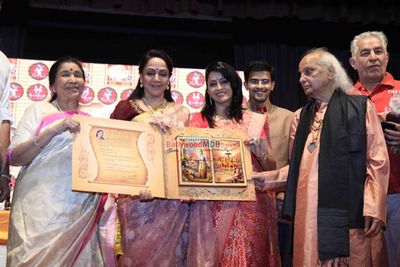 Hema Malini, Asha Bhosle, Pandit Jasraj at a devotional Album and Book Launch