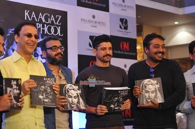 Farhan Akhtar, Anurag Kashyap, Vidhu Vinod Chopra, Dibakar Banerjee, Anupama Chopra at the launch of three screenplay books of Guru Dutt's films