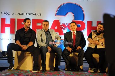 John Abraham, Abhishek Bachchan, Paresh Rawal, Suniel Shetty at 'Hera Pheri 3' launch
