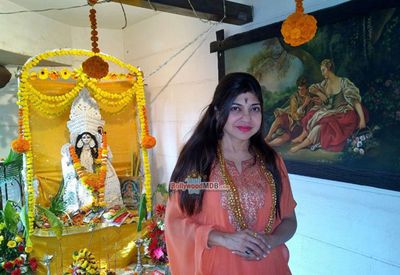 Bollywood Celebs at Bappi Lahiri's Saraswati Puja at his residence