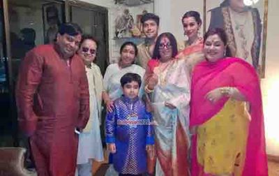 Bollywood Celebs at Bappi Lahiri's Saraswati Puja at his residence