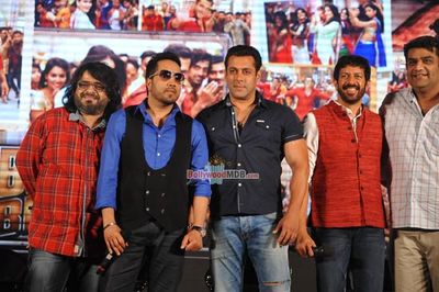Salman Khan with music director Pritam and singer Mika Singh launches Eid Special song of film 'Bajrangi Bhaijaan'